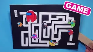 Cardboard Maze Game with Among Us. EASY PAPER CRAFT IDEAS