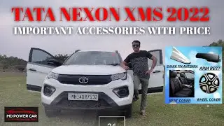 TATA NEXON XMS 2022|| IMPORTANT ACCESSORIES WITH PRICE||SEAT COVER, SHARK FIN ANTENNA||MD POWER CAR