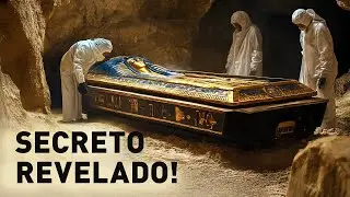 Antigo sarc&oacute;fago negro aberto - o que foi encontrado em seu interior?