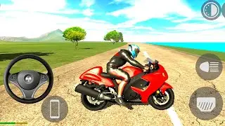 Red Hayabusa Brutal Top Speed Run | Indian Car Simulator x Indian Bike Driving 3D Gameplay 🔥🏍️