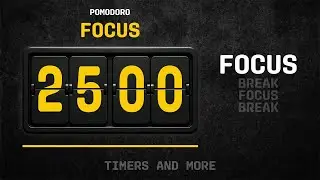 1 Hour Pomodoro Timer &ndash; 25/5 Focus Blocks with Chimes & Alarm