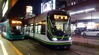 広島電鉄1000形1011号『GREENMOVERLEX』5号線広島駅行き 広島駅到着