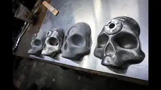 Casting metal skulls with sand and MDF