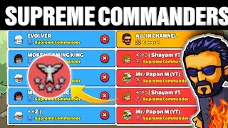 All Supreme Commanders In One Match | Mini Militia Funny Gameplay 🤣