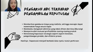 Kelompok Pengaruh penerapan activity - based costing, perilaku biaya, dan informasi biaya relevan 