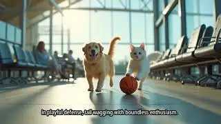 ✈️ Cat & Dog Waiting to Dunk at the Airport 🏀