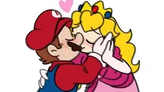 Mario and Peaches first kiss. Super Mario Comic Dub
