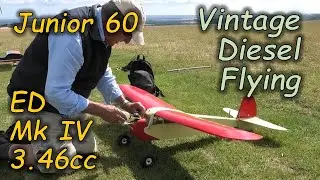 Junior 60 & ED MkIV 3.46cc - Vintage Diesel Flying - 2 Channel Balsa RC Aeroplane