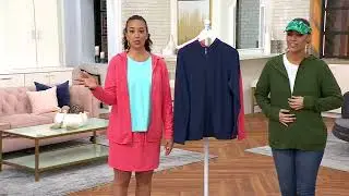 Sport Savvy Textured Terry Zip Front Mock Neck Jacket on QVC
