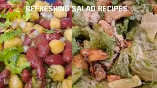Salad bar recipes: Chicken ceasar salad || Chickpea and bean salad || salad recipes