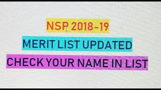 NSP 2018-19 MERIT LIST UPDATED- Check your name in merit list