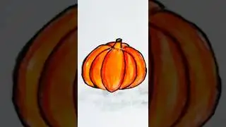 how to draw a pumpkin (very easy)#shortvideo #shorts #art #pumpkin #vegetables #how #art
