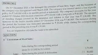 Sem-2 FY.BCOM (NEP) | Financial Accounting | Ch-2 Insurance Claims (Loss of Profit) | Q.4 #sppu