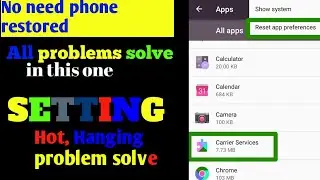 Solve Mobile Hang problem [100% Working Tips] ? @technicalmahff Khalil Akbar| Reset app preferenc