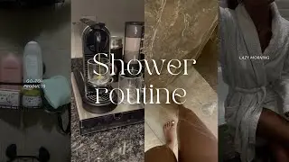 Realistic Morning Routine + Exfoliating Shower Reset 🛁✨ | Soft Girl Vibes + Glowy Skin Day