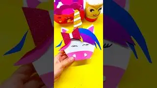 How to make Unicorn desk Pencil holder ?? 💜💜  #shorts