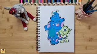 How to Draw Sully and Mike Wazowski | Monsters, Inc. Drawing for Kids
