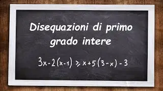 DISEQUAZIONI di primo grado intere