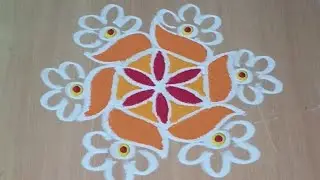 Very easy kolam design#margazhikolam#daily easy rangoli#beautiful flower rangoli#muggulu design🌈💫😍