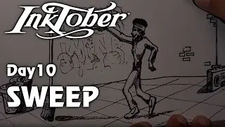 Inktober2025 day10 SWEEP - inking for Inktober - Michael Chambers(Turbo) Broom scene from Breakin'