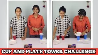 Cup And Plate Tower Challenge | Party Game Challenge | Rainbow Fun and Foods