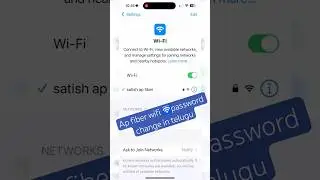 Ap fiber wifi password change in telugu#apfiber#apfibernet