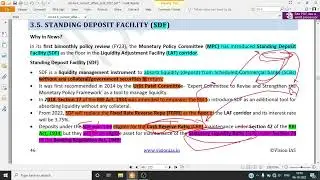 Standing Deposit Facility ,  Liquidity trap , LAF corridor , Repo & Reverse repo operations etc.