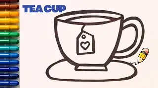 How to draw a tea cup//drawing a cute tea cup//easy tea cup drawing for beginners step by step