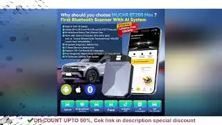 MUCAR BT200 MAX Automotive Tools ELM327 AI OBD2 Bluetooth Scanner CANFD Bidirectional 15 Reset Full