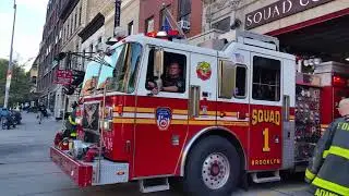 FDNY AWESOME FIRE STATION, SQUAD 1 Returns *UP CLOSE* Brooklyn NYC