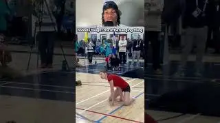 She balanced on one hand for that