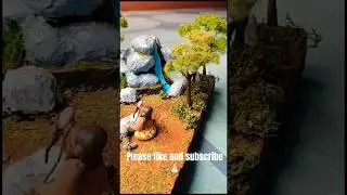 stone age model 🍃 #explore #ytshorts #diy #miniature #art #craft #camellia_creations #subscribe