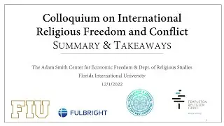Religious Freedom and International Conflict Colloquium Keynote 2022