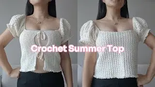 Crochet Puff Sleeve Top Tutorial ⎪Summer Top