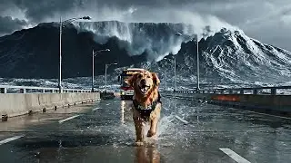Animal warning to humans | Golden Retriever rescues people from a tsunami #dogs #rescue #animals