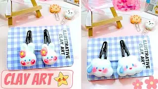 DIY Cute Clay Art Hair Clips 🐰☁️ | Kawaii Bunny & Cloud Designs | Handmade Aesthetic Accessories