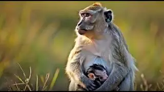 baby happy to catch big fish in deep mud | baby monkey lucky catch - huge fish in mud