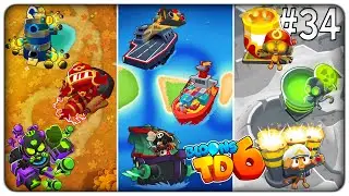 TRIPLA CHALLENGE ESPLOSIVA CON TORRI SPARA FRECCETTE, PIRATI E SCIMMIE MORTAIO | Bloons TD6 - ep.34