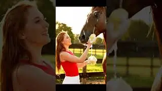 Beautiful girl & Smart Horse  ep 14 #horse #nature #love #animals
