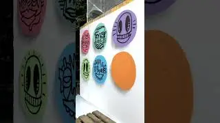 Making dots inspired by Damien Hirst - #urbanart #graffiti #contemporaryart #mural
