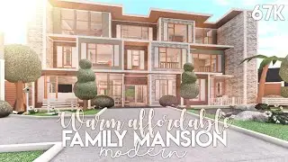 Warm Affordable Modern Family Mansion | Bloxburg Build