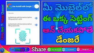 google autofill security settings in telugu | android mobile security settings | @Flyingbird1485