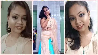 Eid Makeup Look😍 2021 | blue eyemakeup  with warm brown nude lips | Moupriya Jana #makeup#eidmakeup