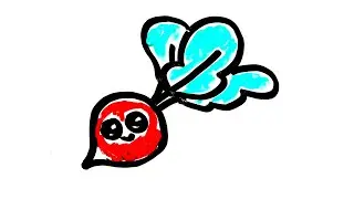 How To Draw Cute Radish / Whiteboard Drawing EZ