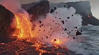 Fire Entering the Ocean in Real Time