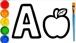 A for Apple Drawing | Learn to draw an Apple | phonics | Apple drawing, painting and coloring