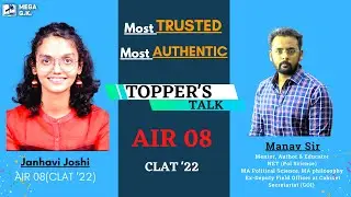 Topper's Talk Janhavi Joshi AIR 08 in CLAT 2022 with Manav sir | MEGA GK | CLAT 2023