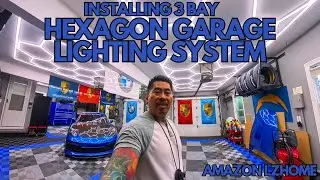 Hexagon Garage Lights/LED Ceiling Grid Lighting installed in my 3 bay garage (Amazon LZHOME brand)4K