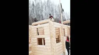 Step by step construction process | We built a log house.  #WoodArt #Woodworking #WoodCraft