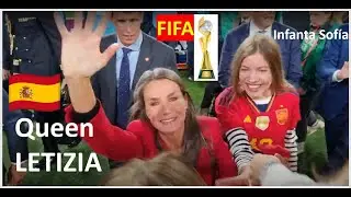 Queen LETIZIA of Spain & Infanta Sof&iacute;a surprise football fans